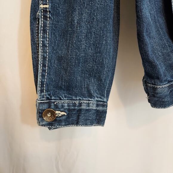 Spot Jeans Medium Blue Wash Denim Button Utility Pockets Barn Western Jacket - Picture 8 of 8